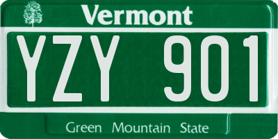 VT license plate YZY901