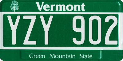 VT license plate YZY902