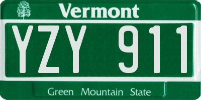 VT license plate YZY911
