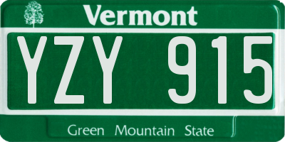 VT license plate YZY915