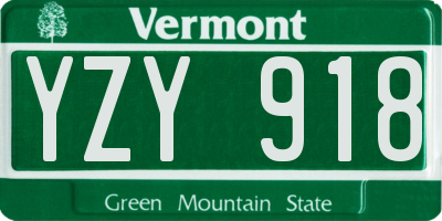 VT license plate YZY918