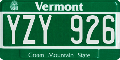 VT license plate YZY926
