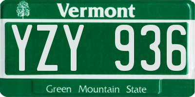 VT license plate YZY936