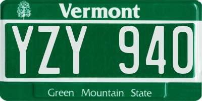 VT license plate YZY940