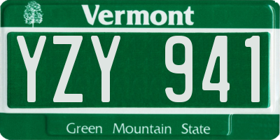 VT license plate YZY941