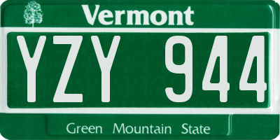 VT license plate YZY944
