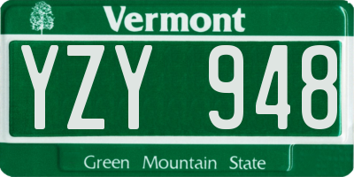 VT license plate YZY948