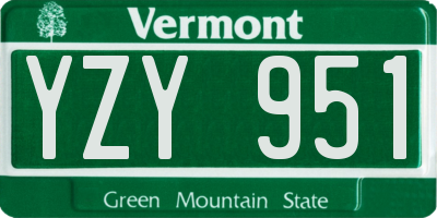 VT license plate YZY951
