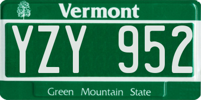 VT license plate YZY952
