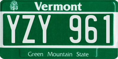 VT license plate YZY961