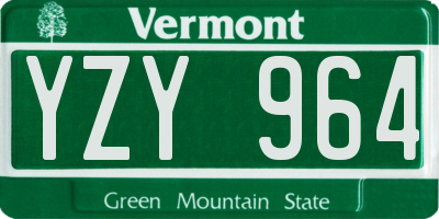 VT license plate YZY964