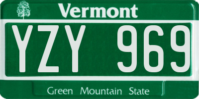 VT license plate YZY969