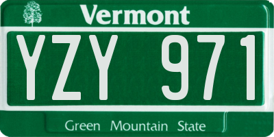 VT license plate YZY971