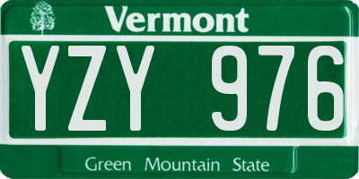 VT license plate YZY976