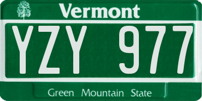 VT license plate YZY977
