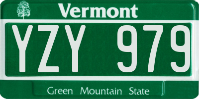VT license plate YZY979