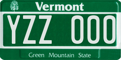 VT license plate YZZ000