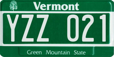 VT license plate YZZ021