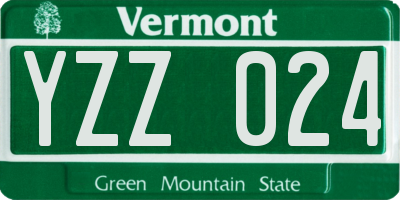 VT license plate YZZ024