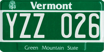 VT license plate YZZ026