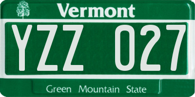 VT license plate YZZ027