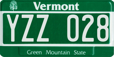 VT license plate YZZ028