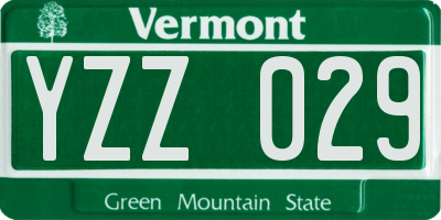 VT license plate YZZ029