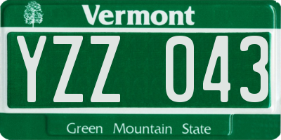 VT license plate YZZ043