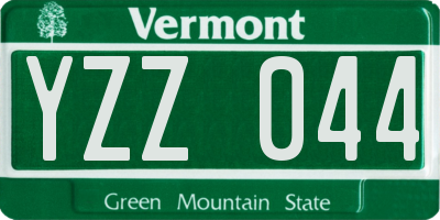 VT license plate YZZ044