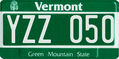 VT license plate YZZ050