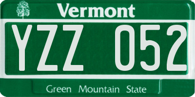 VT license plate YZZ052