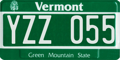 VT license plate YZZ055