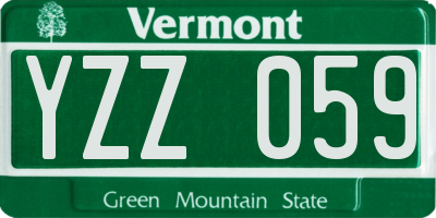 VT license plate YZZ059