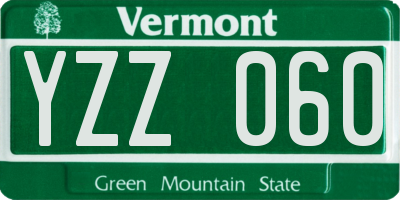 VT license plate YZZ060
