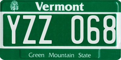 VT license plate YZZ068