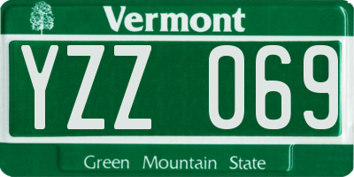 VT license plate YZZ069