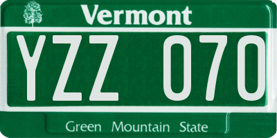VT license plate YZZ070