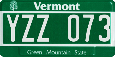 VT license plate YZZ073