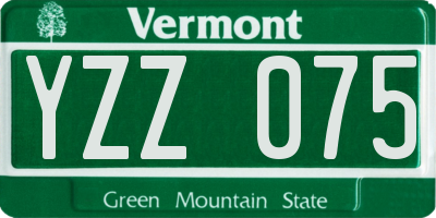 VT license plate YZZ075