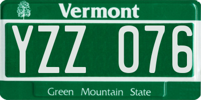 VT license plate YZZ076