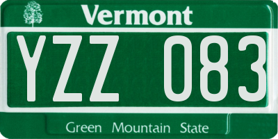 VT license plate YZZ083