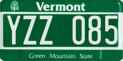 VT license plate YZZ085