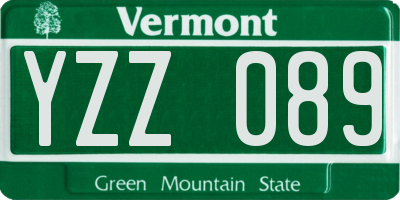 VT license plate YZZ089