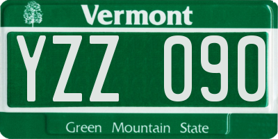 VT license plate YZZ090