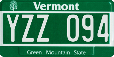 VT license plate YZZ094