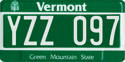 VT license plate YZZ097