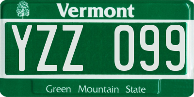 VT license plate YZZ099