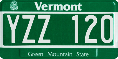 VT license plate YZZ120