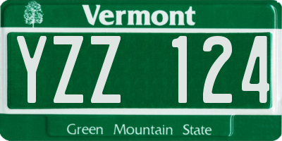VT license plate YZZ124