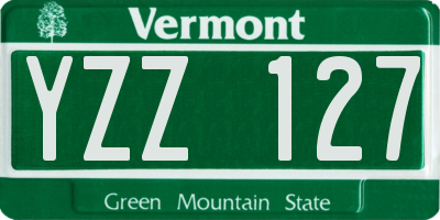 VT license plate YZZ127
